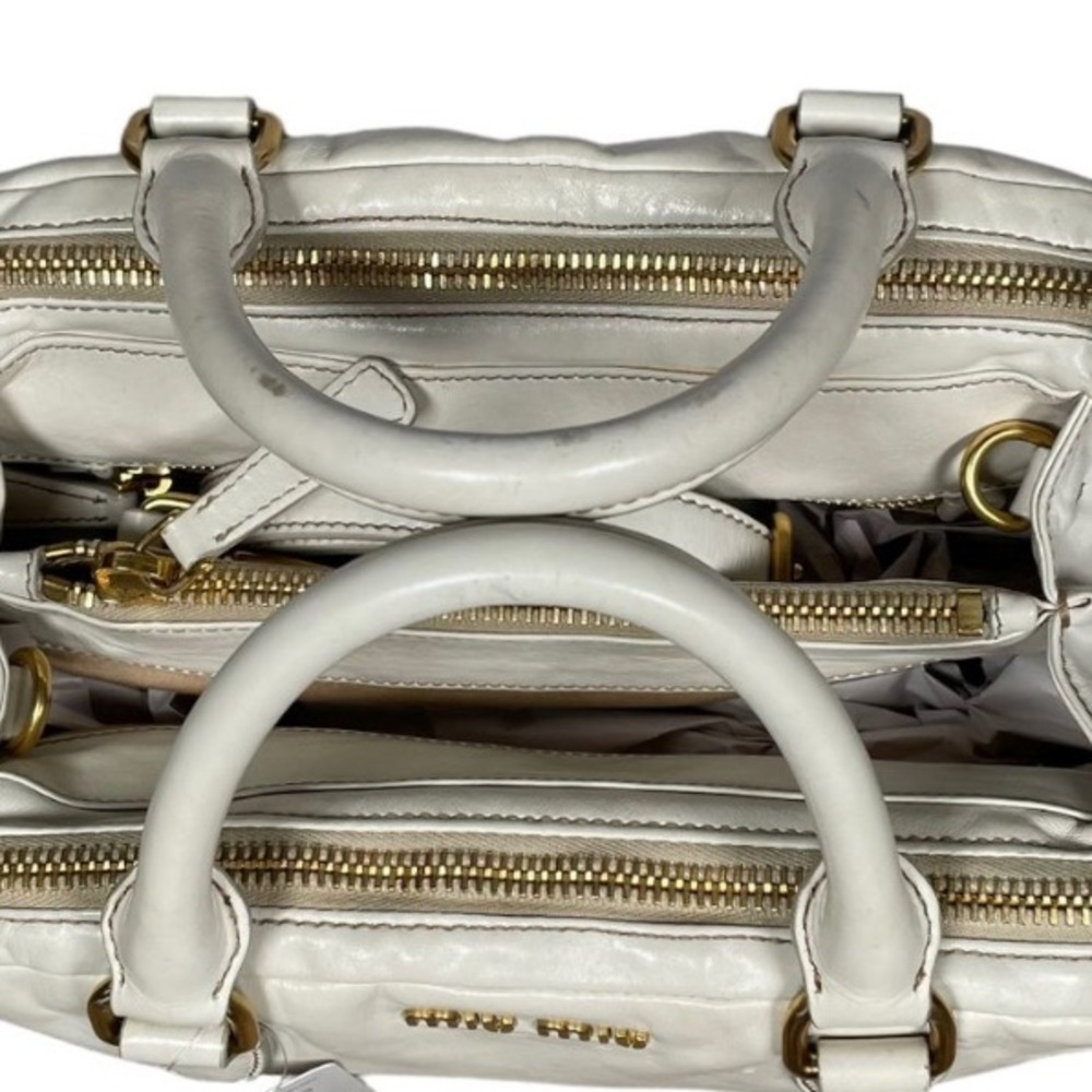 Rare Pre-Owned Authentic Miu Miu Ivory Off-White … - image 5
